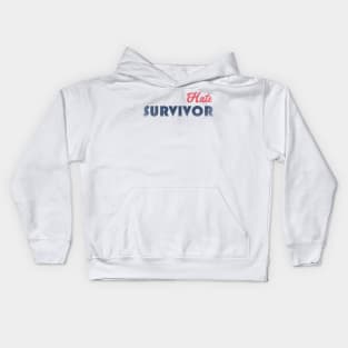 Hate Survivor Blue Caption Kids Hoodie